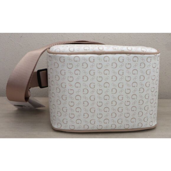 GUESS V7200069 White/Taupe Junction Travel Zip Around Lunch Box w/Carrying Strap - Picture 5 of 14